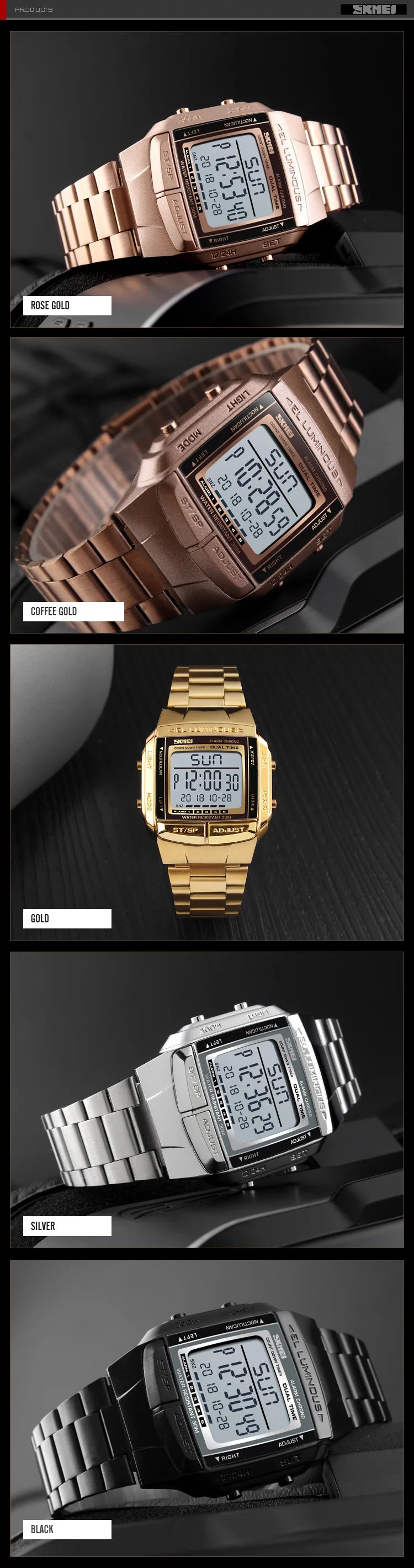 SKMEI Military Sports Watches Waterproof Mens Watches Top Brand Luxury Clock Electronic LED Digital Watch Men Relogio Masculino